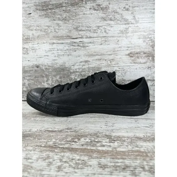 Men's Converse All Star Black Leather Low Top Sneakers Sz 13 EUC! - Picture 3 of 11